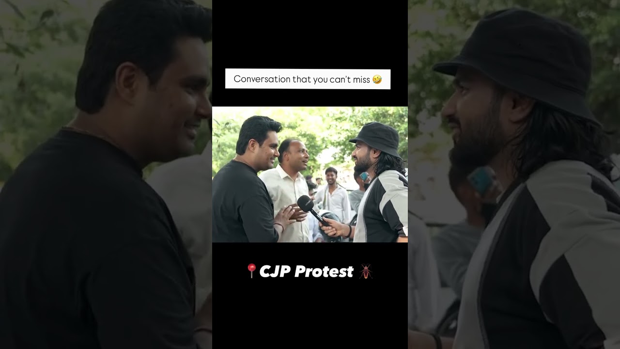 Fun conversation at CJP Protest