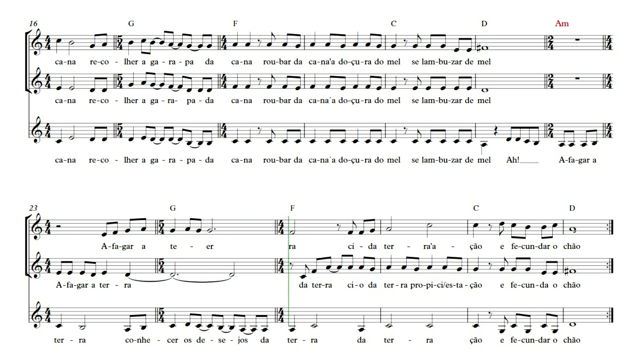 Cio da Terra - Partitura Arranjo Coral