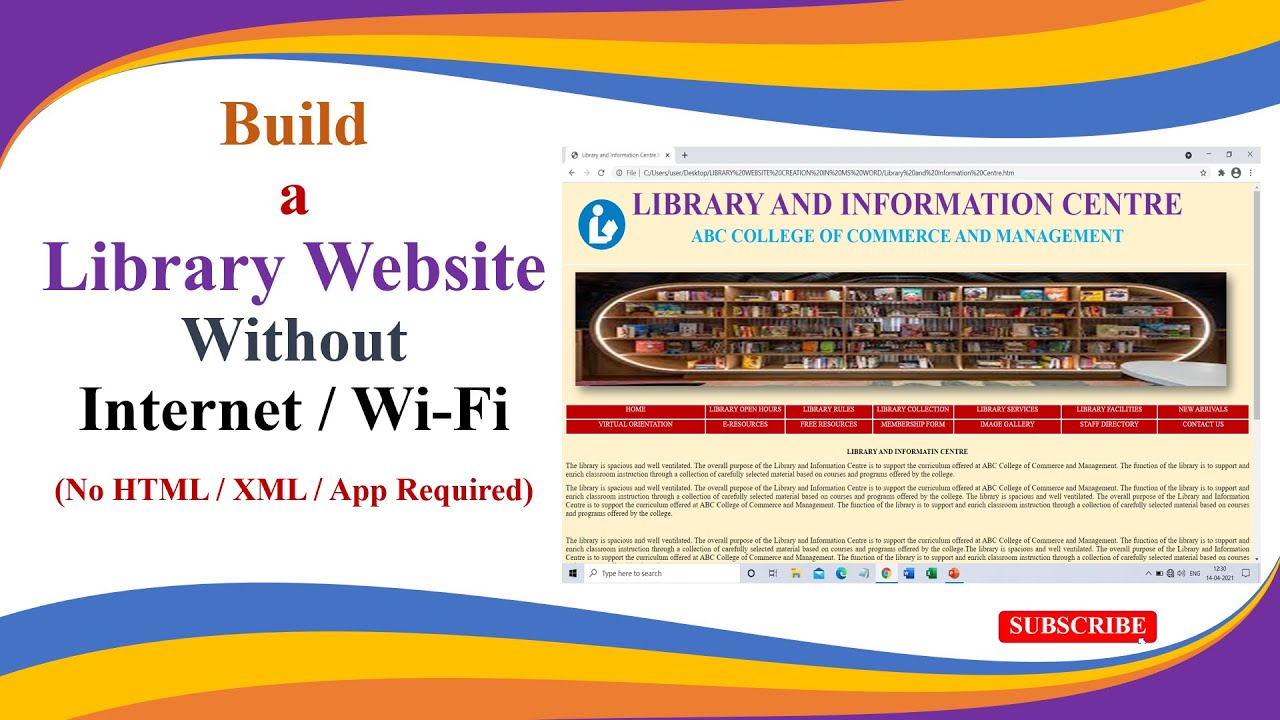 Build a Library Website without Internet or Wi-Fi from Scratch | Create Free Website | No HTML, XML
