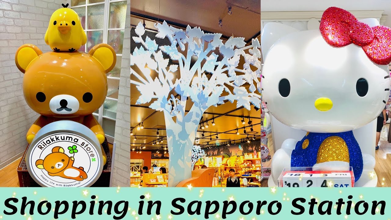 Shopping 🛍 in Sapporo 🇯🇵 Station | Rillakuma Store, Disney Store, Sanrio Store and more!