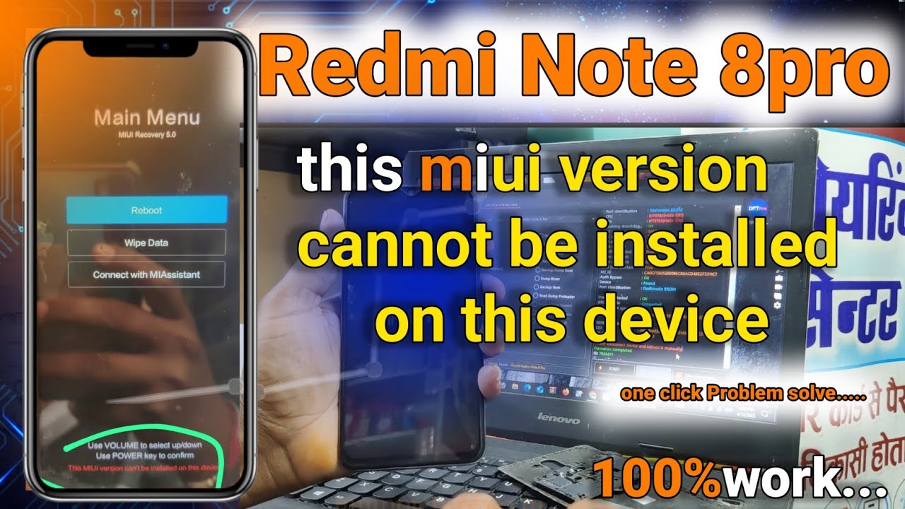 This Miui Version Can't Be Installed On This Device Solution / Redmi Note 8pro this Miui version...