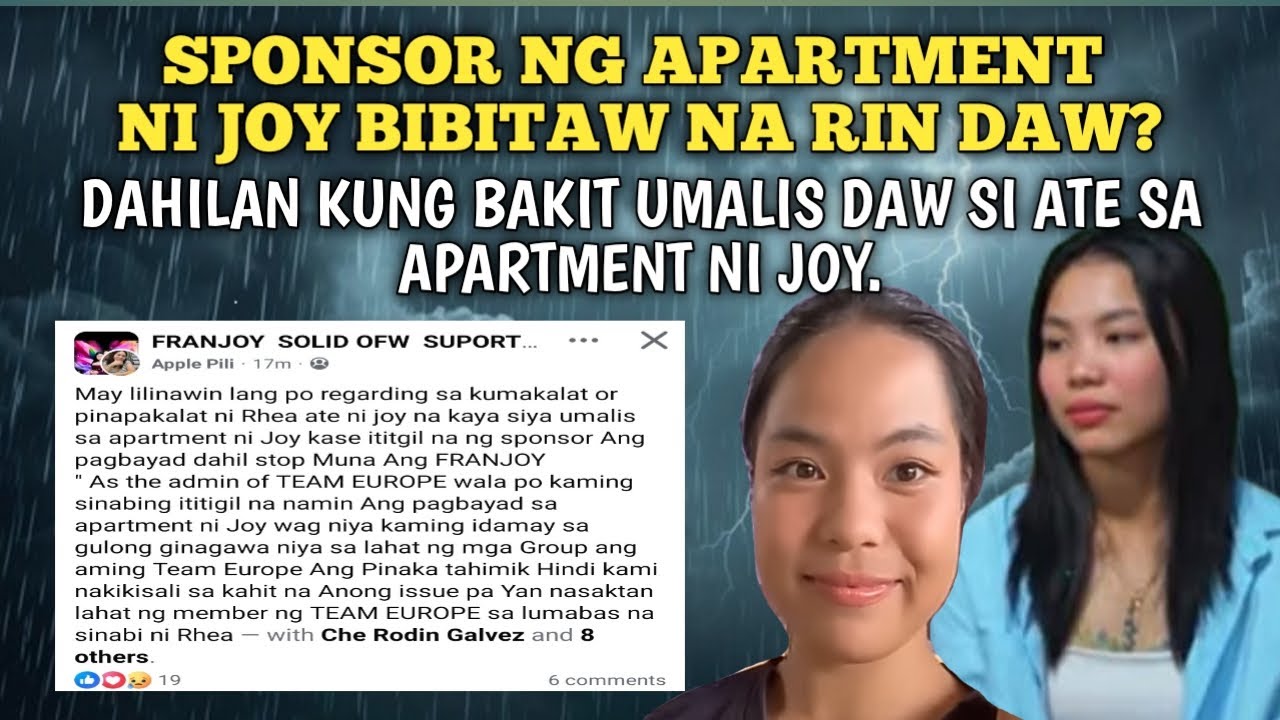 SPONSOR SA APARTMENT NI JOY NADAMAY NA RIN SA ISSUE BAKIT?