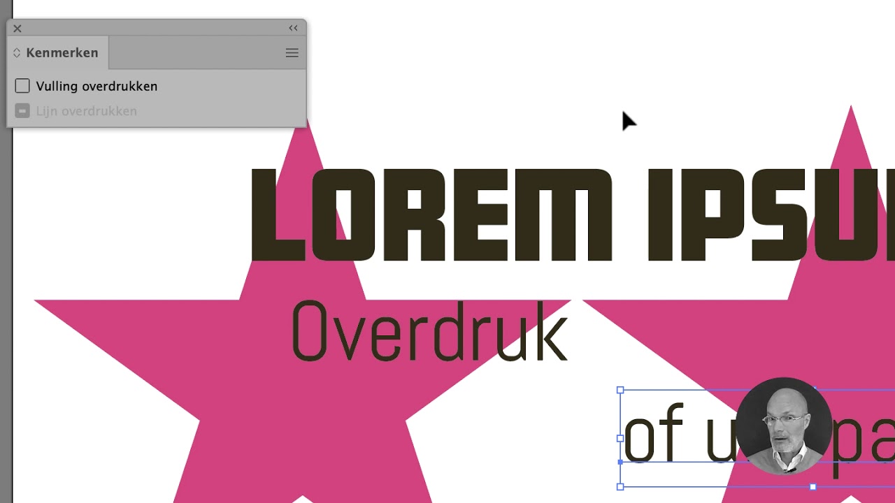Overdruk op tekst toegepast in Adobe Illustrator
