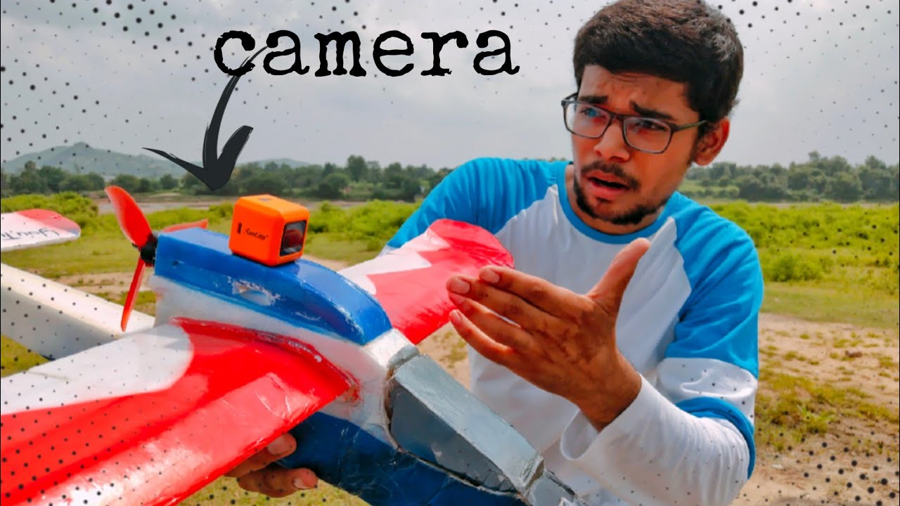 Flying Plane With Camera - Runcam 5 orange - on RC Plane/mini pusher Plane/PRINCE PANCHAL MAKER