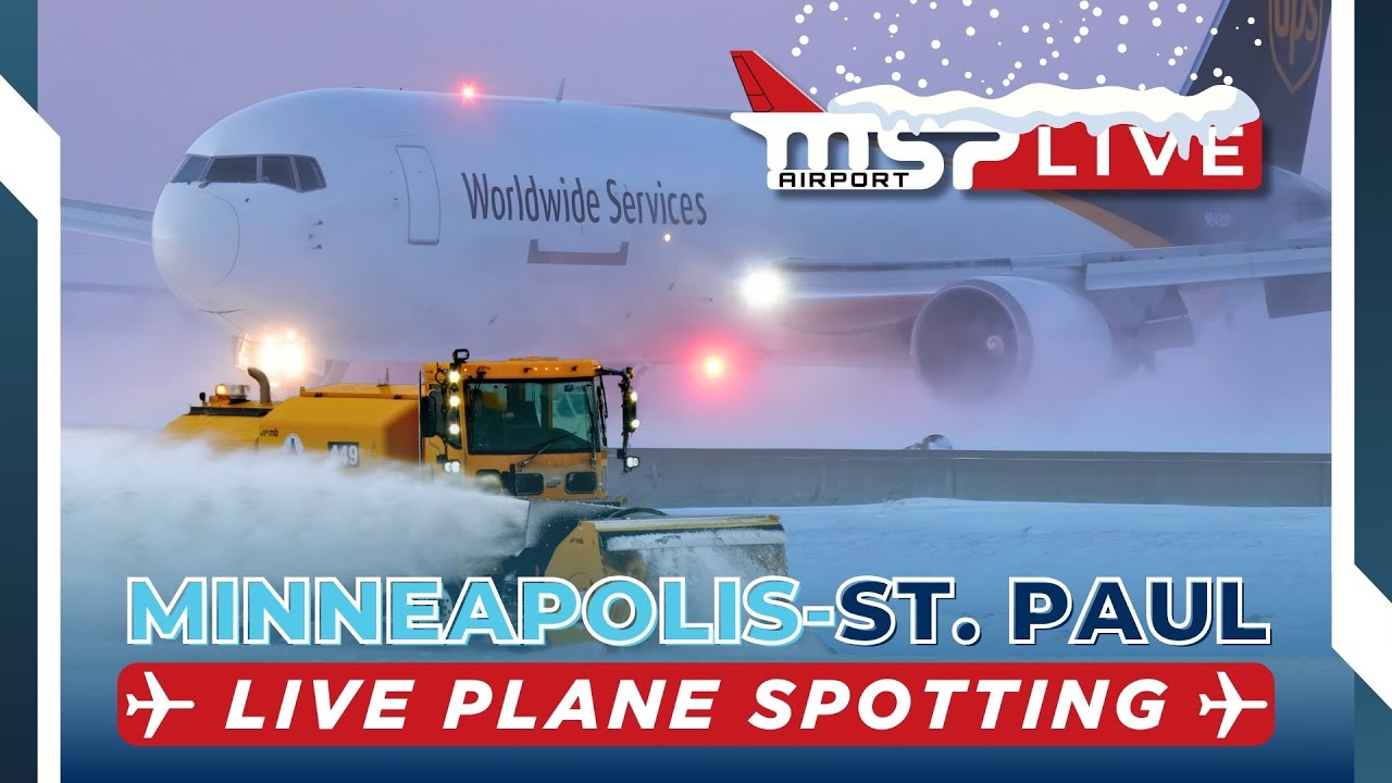 🔴 LIVE SNOWY AIRPORT ACTION W/ DEICING OPS! ❄ MSP AIRPORT ❄ 1/21/26