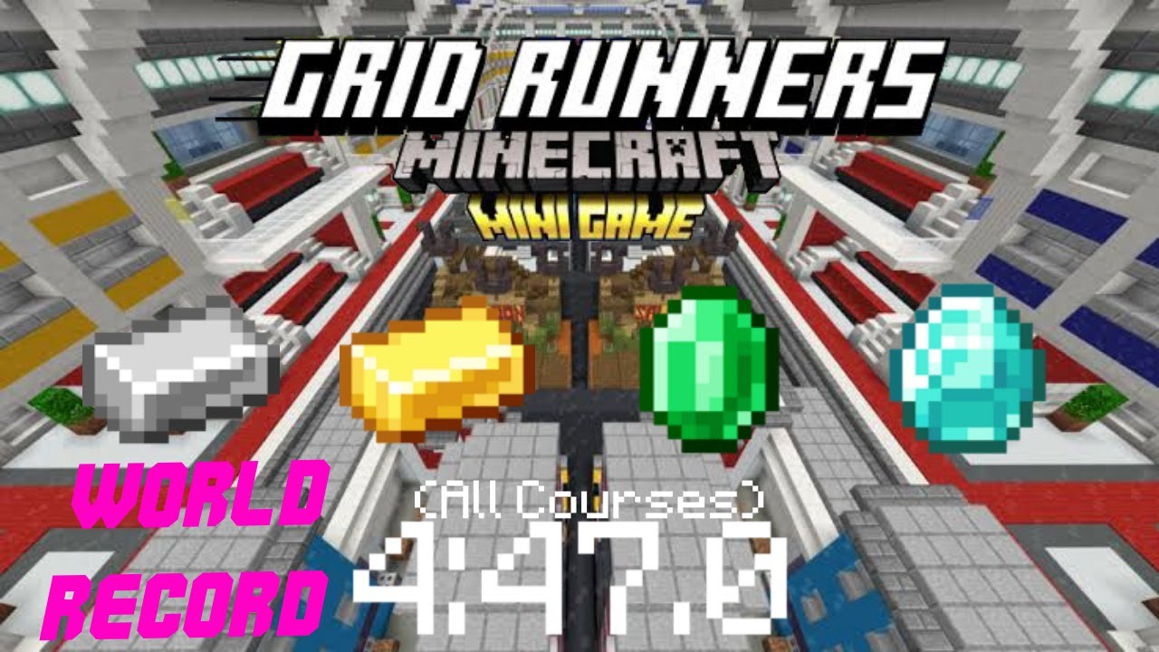Minecraft Bedrock-Grid Runner All Course in 4:47 [Former WR]