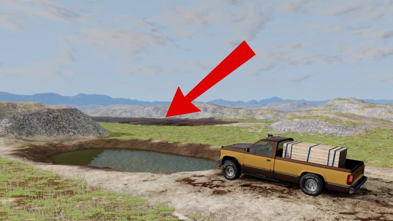 Pickup Truck  Extreme Offroad Test With 1400 KG Wood Block – Will It Survive?! (BeamNG.drive)