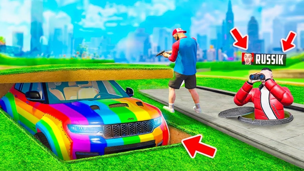 REGENBOGEN OP AUTO GEFUNDEN in GTA 5! (Hide & Seek)
