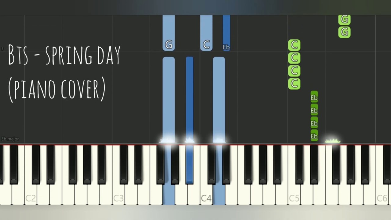 BTS - Spring Day 방탄소년단 - 봄날 | Piano Pop Song Tutorial  Sheet Music