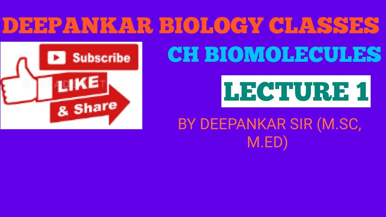 BIOMOLECULES| | lecture 1