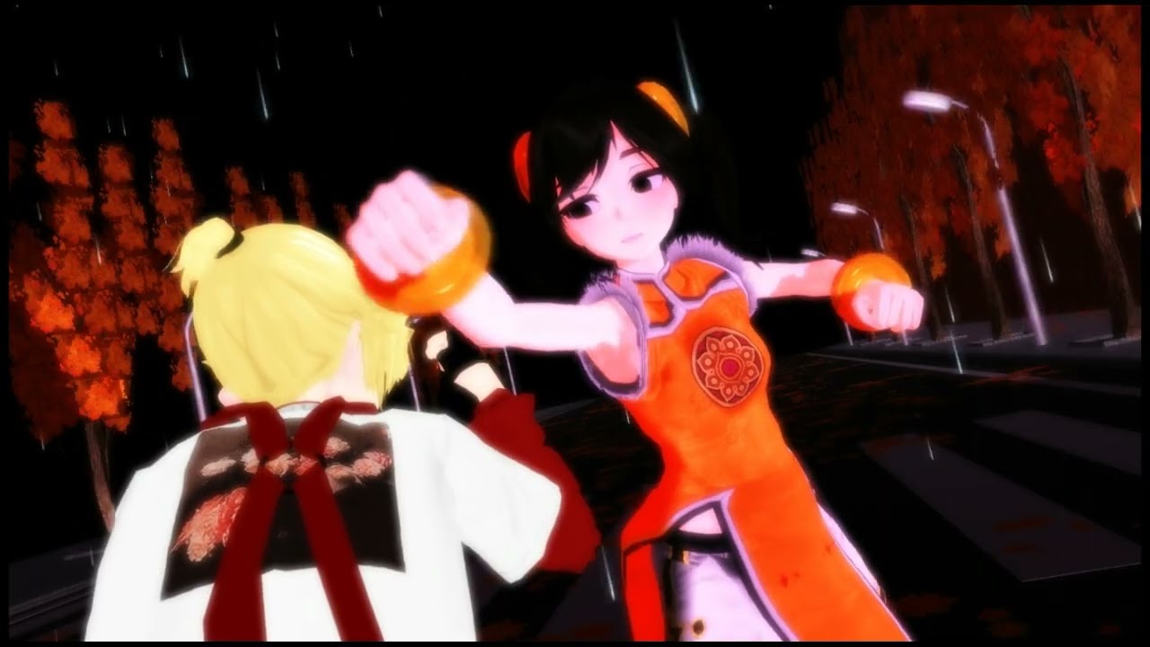 [MMD Fight] Two Fights in the Rain