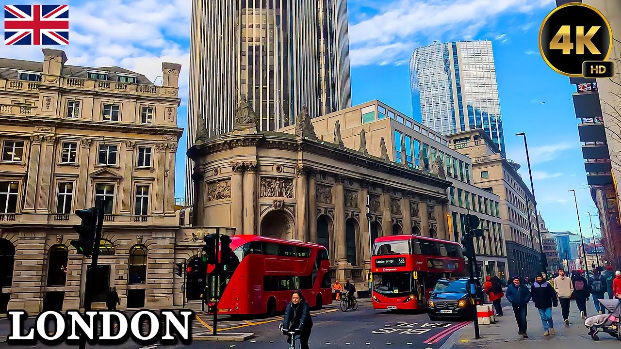📍London Winter Walk 2025 | Street Food  | 4K HDR Virtual Tour | Liverpool Street & Leadenhall Market