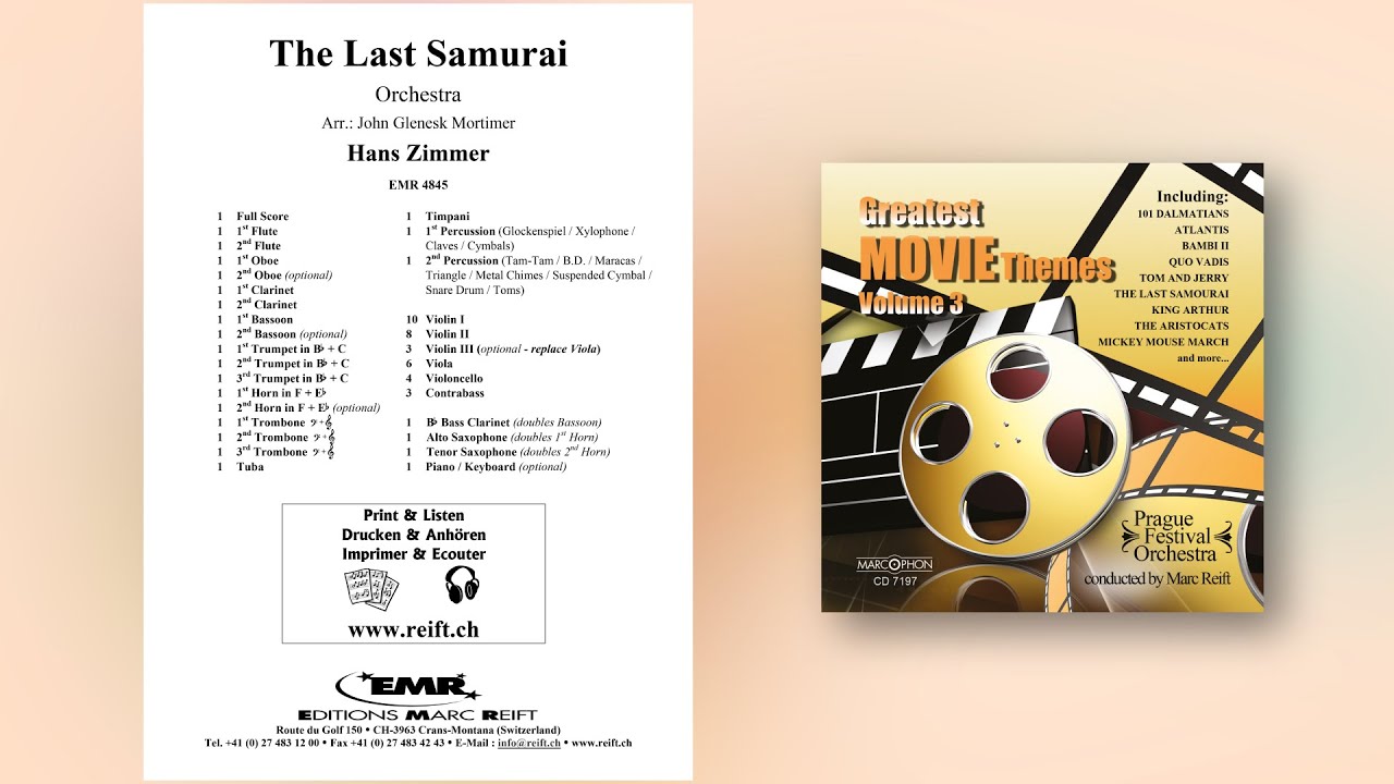 Hans Zimmer: The Last Samurai - Editions Marc Reift - for Orchestra