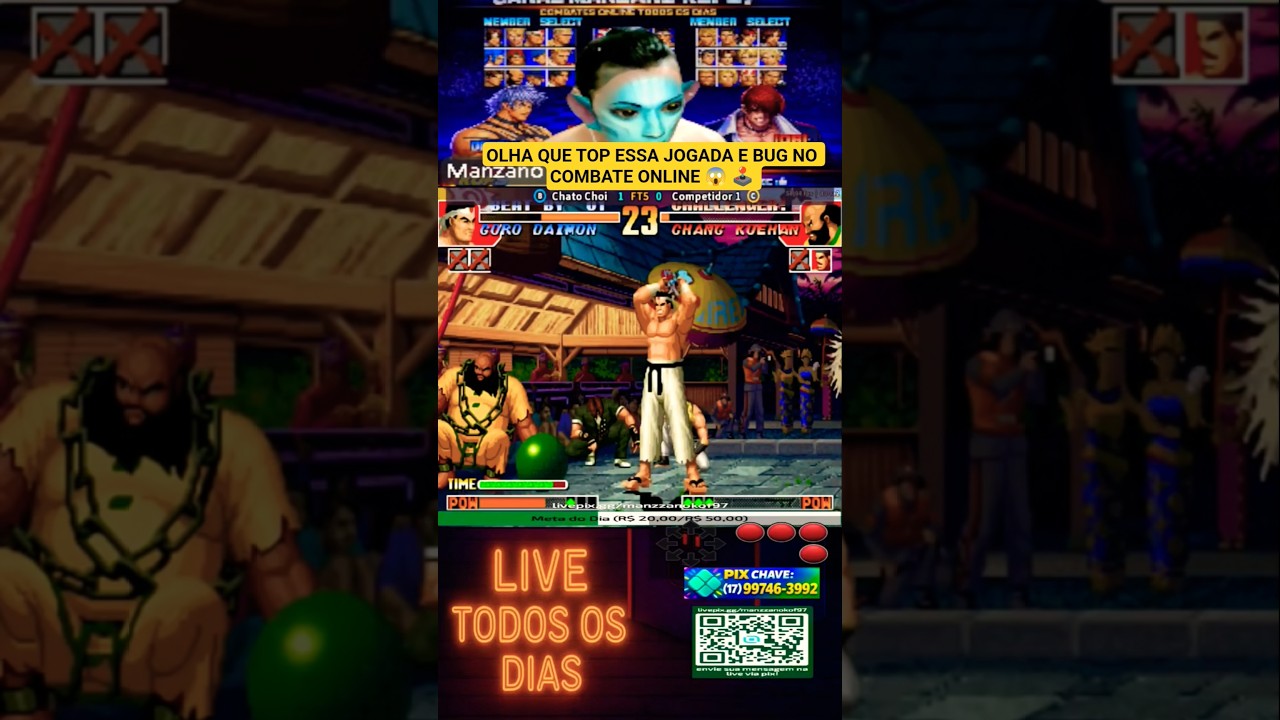 OLHA QUE TOP ESSA JOGADA E BUG NO COMBATE ON-LINE 😱#kof97 #liveretrô #retro #arcade #neogeo #snk