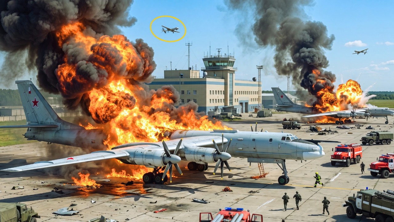 Ukrainian Drones HIT Russia&rsquo;s Two Rarest Tu-142s &mdash; Taganrog Airfield ERUPTED. #ukrainewar