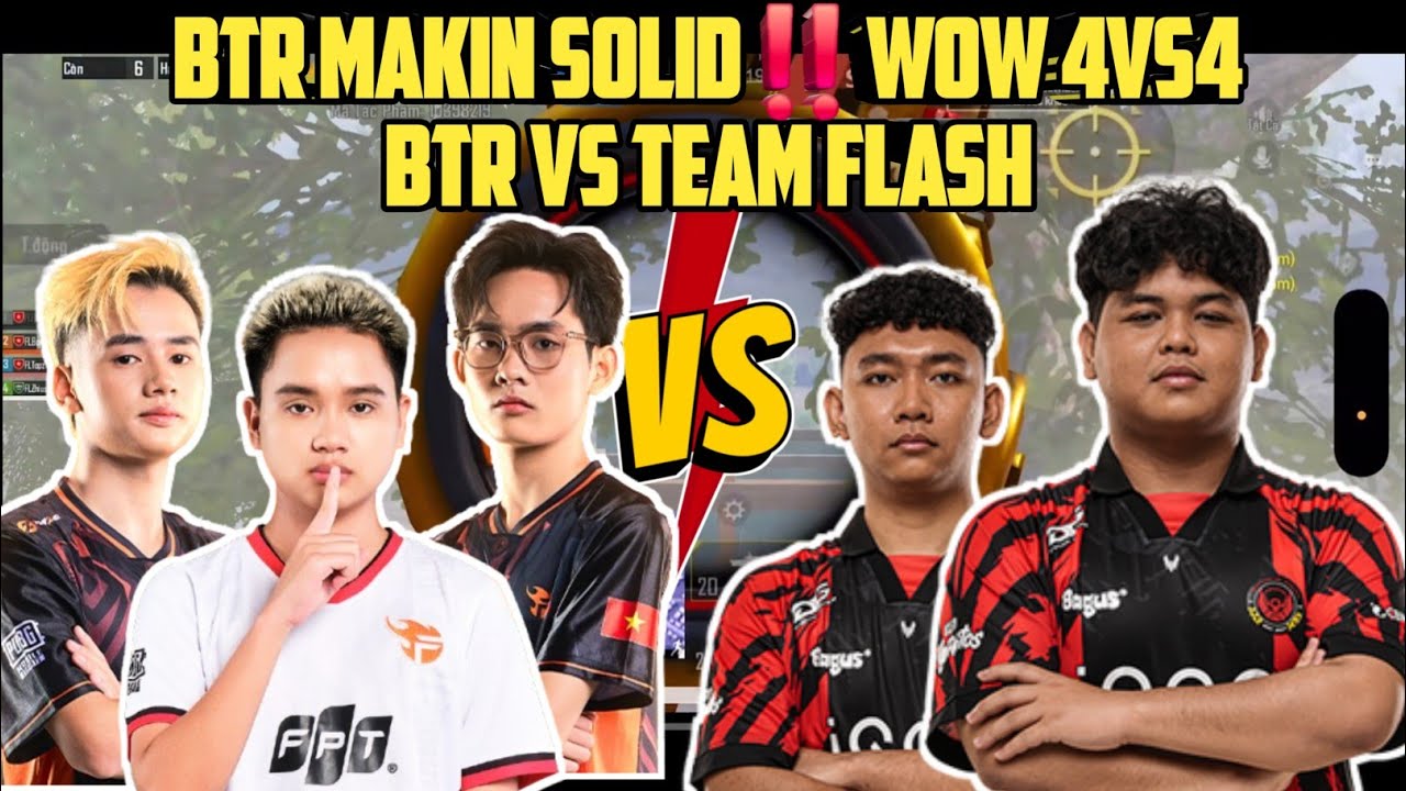 BTR SEMAKIN SOLID⁉️ WOW 4VS4 BTR VS TEAM FLASH - PUBG MOBILE