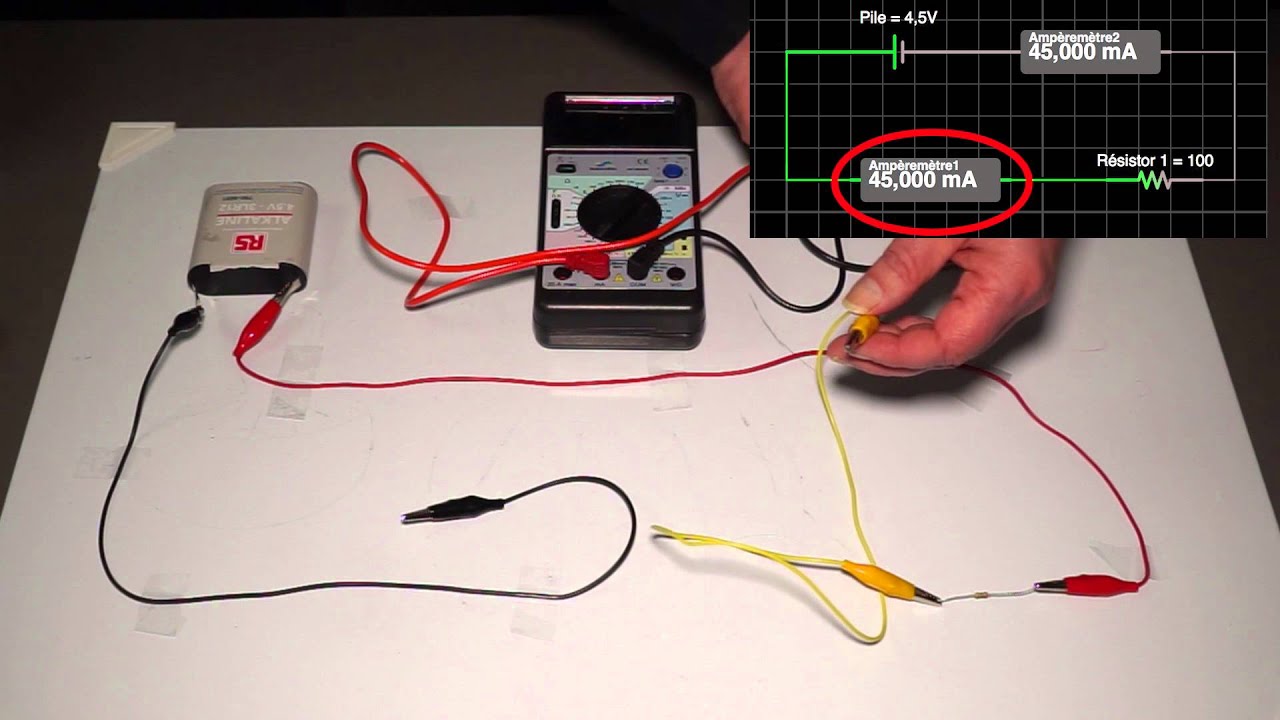 Mesure &eacute;lectrique 2: Amp&egrave;rem&egrave;tre, 1 r&eacute;sistance