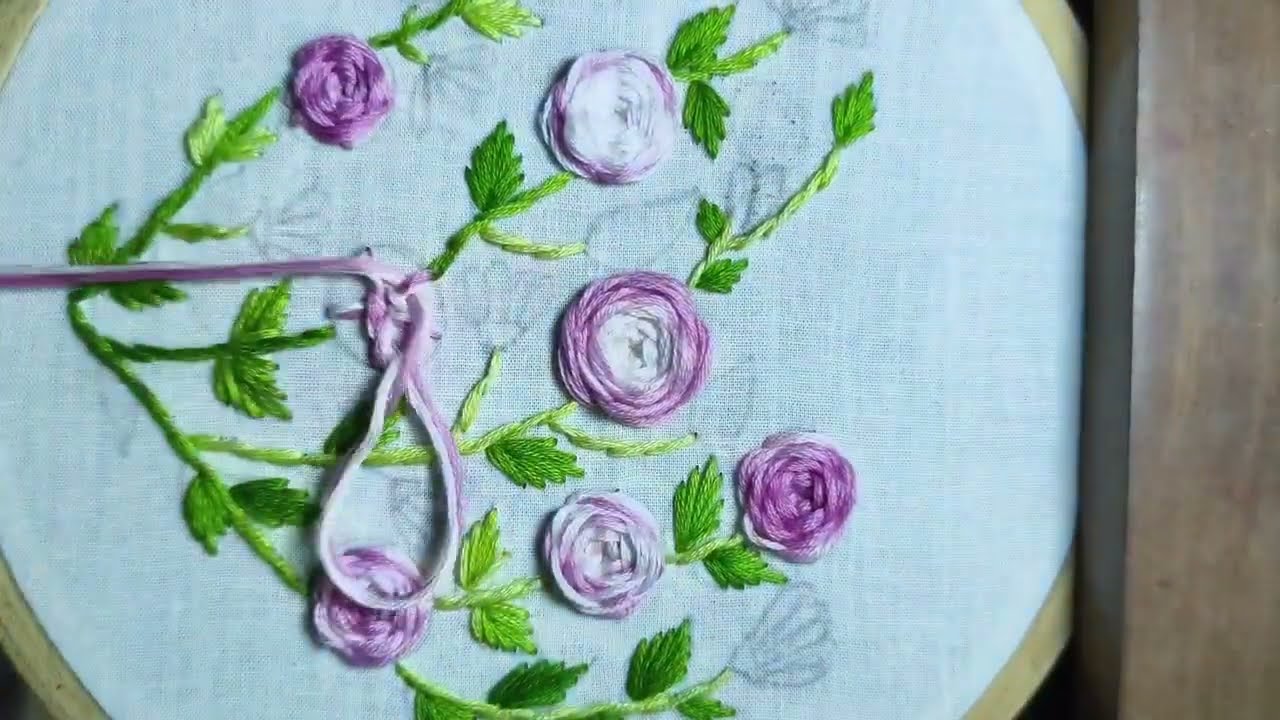 Heart Easy Embroidery flower design|| beautiful hand embroidery design|| Easy Embroidery||