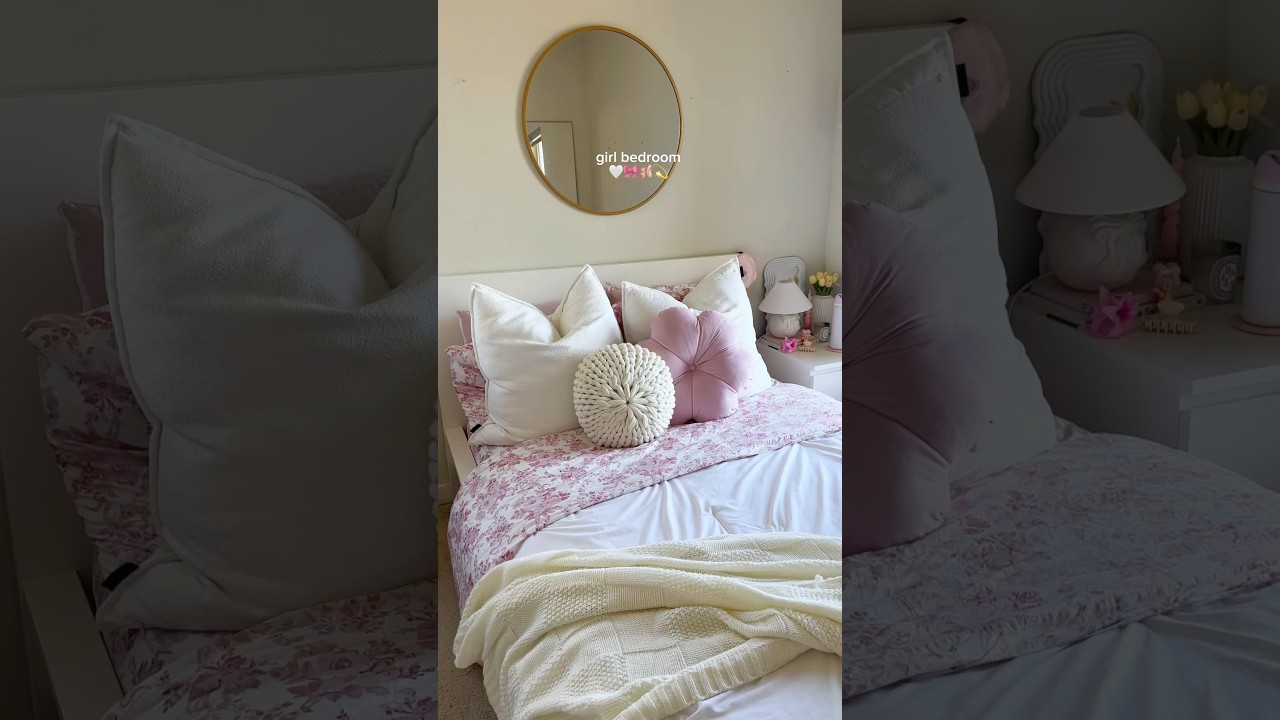 girl bedroom #roomtour #bedroomdecor #roomaesthetic #pinkasthetic #coquette #fyp #pinterestaesthetic
