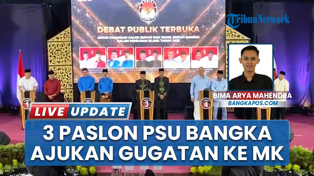 Kompak, 3 Paslon Pilbup Bangka 2025 Ajukan Gugatan ke MK, Bawaslu Terima Konfirmasi Resmi