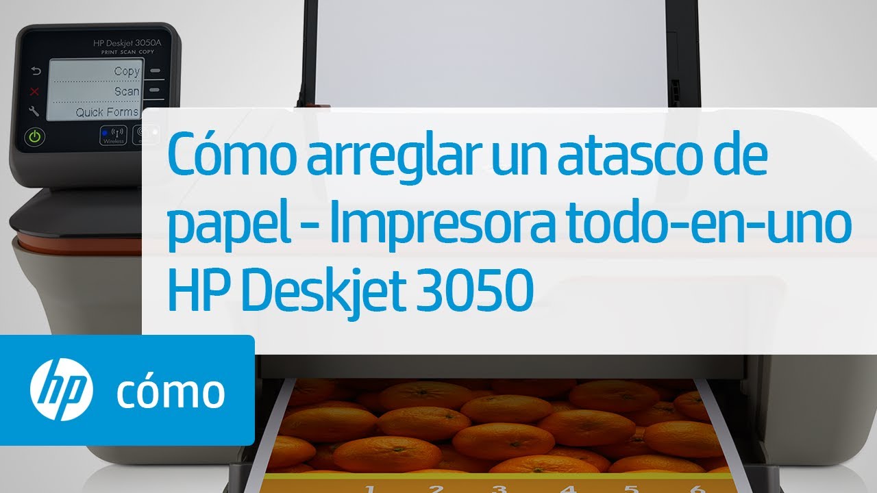 Cómo arreglar un atasco de papel - Impresora todo-en-uno HP Deskjet 3050 | HP Support