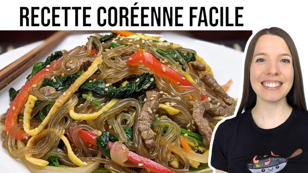 JAPCHAE - VERMICELLES DE PATATE DOUCE CORÉENNES - KOREAN SWEET POTATO NOODLES - HOP DANS LE WOK