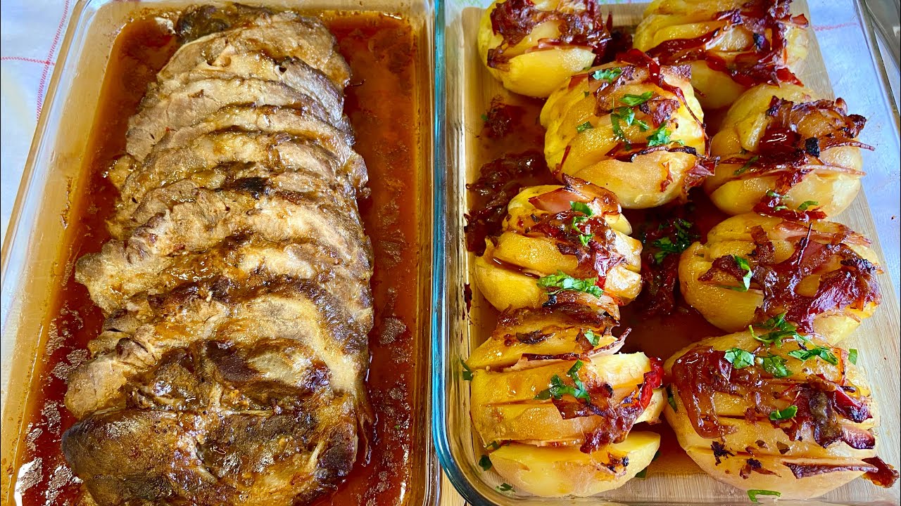 Cachaço de porco no forno Extra SUCULENTO! Não perca o acompanhamento…