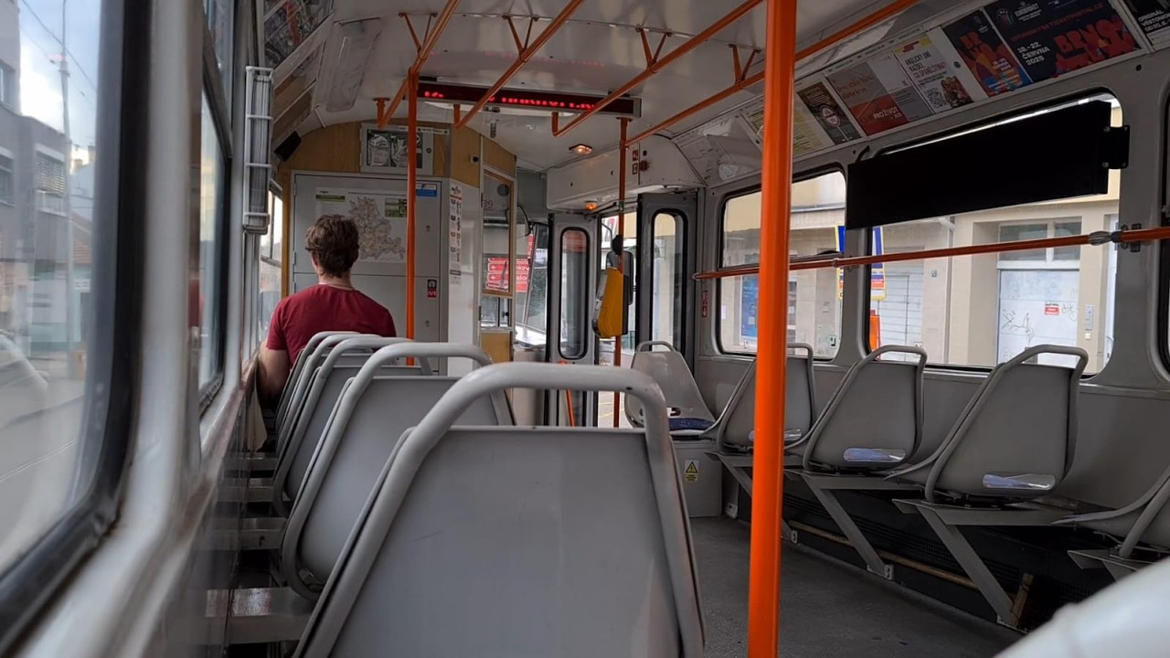 Brno | Jízda tramvají T3G ev.č. 1639 na výlukové lince 12 (6.6.2025)