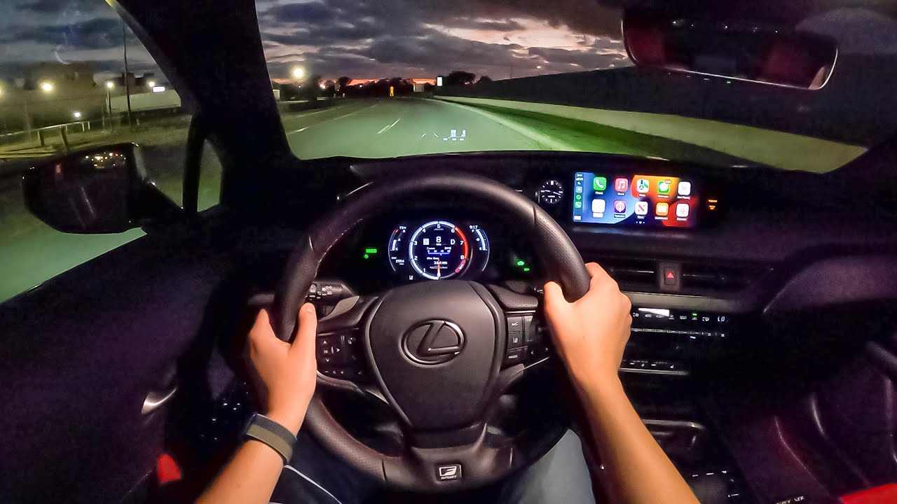 2022 Lexus UX250h F Sport - POV Night Drive (Binaural Audio)