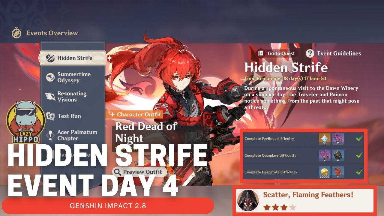 Hidden Strife Day 4 Event Guide | Scatter, Flaming Feathers! | Genshin Impact