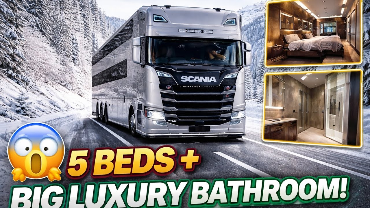 5 Beds + Big Luxury Bathroom 2026 Scania Double Decker 6x6