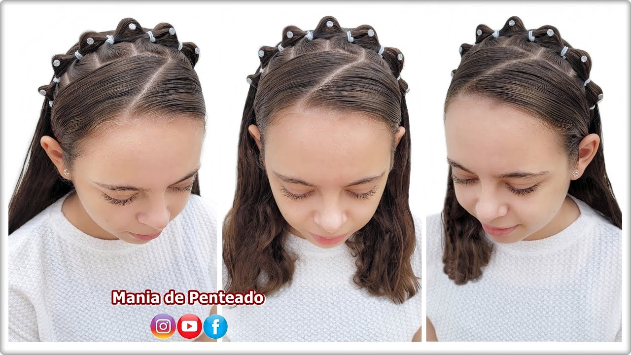 Lindo Penteado para Festas e Ano Novo😍🌟| Beautiful New Year Hairstyle for Girls 🥰🌟