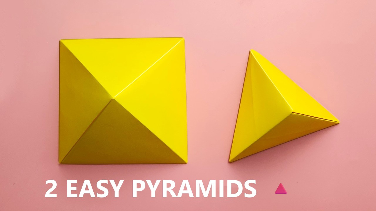 How to Make a Square Pyramid and Triangular Pyramid with A4 Paper | Easy 3D Paper Craft