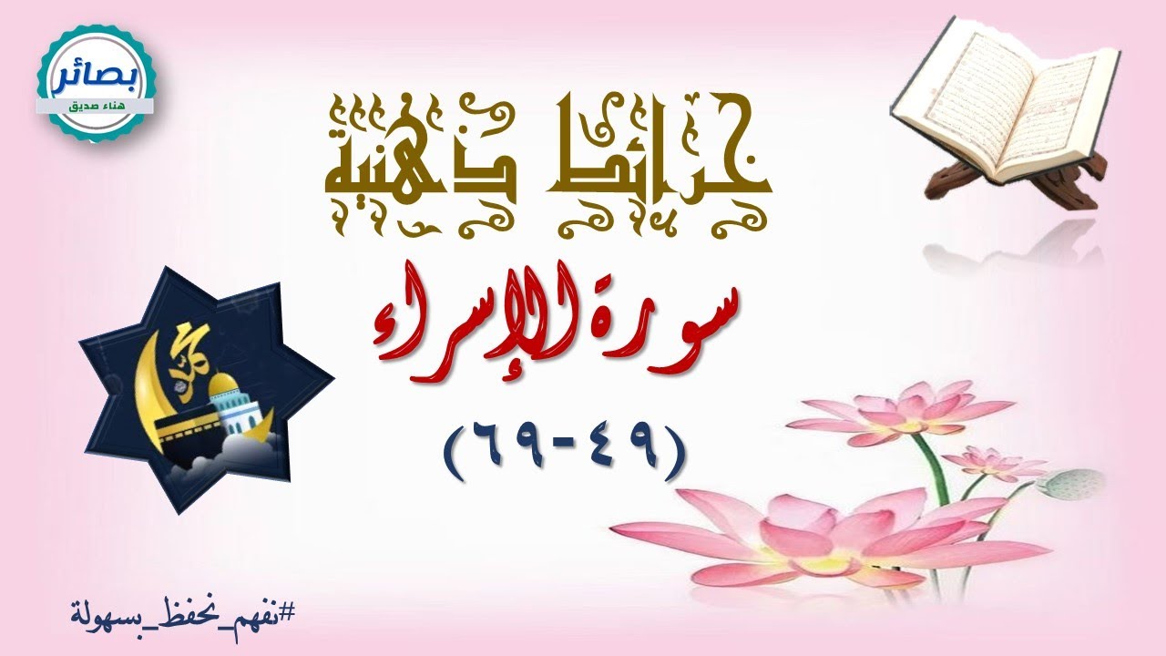 تحفيظ سورة الإسراء - تربيط وشرح الربع الثالث من السورة (49-69) - خريطة ذهنية لأهم الأفكار