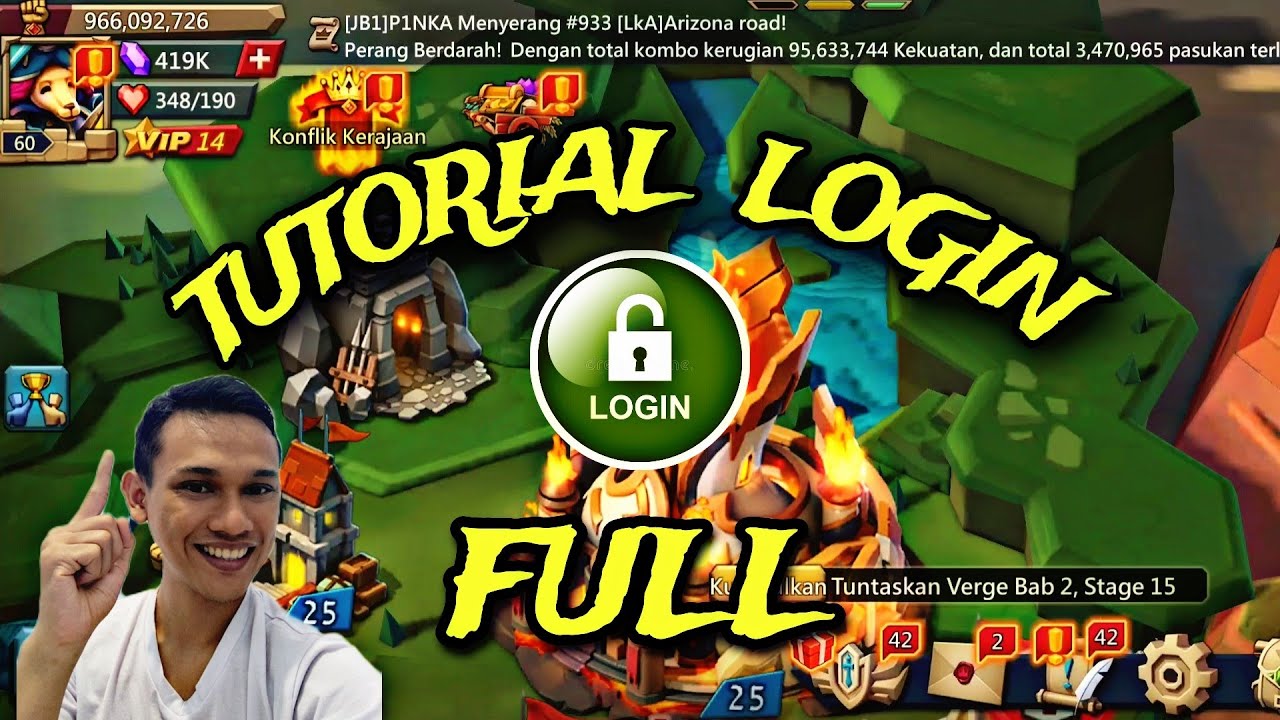 LOGIN, Full Tutorial Player Baru Lords Mobile
