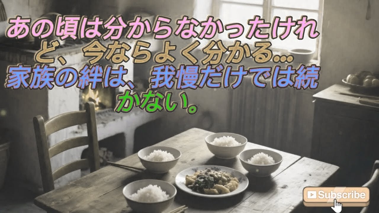 あの頃は分からなかったけれど、今ならよく分かる…家族の絆は、我慢だけでは続かない。18 5 3