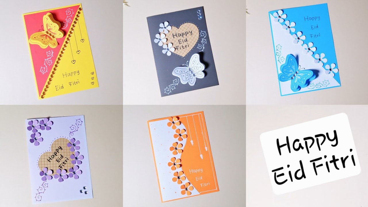 5 Happy Eid Fitri Card Making || Cute and Easy Card