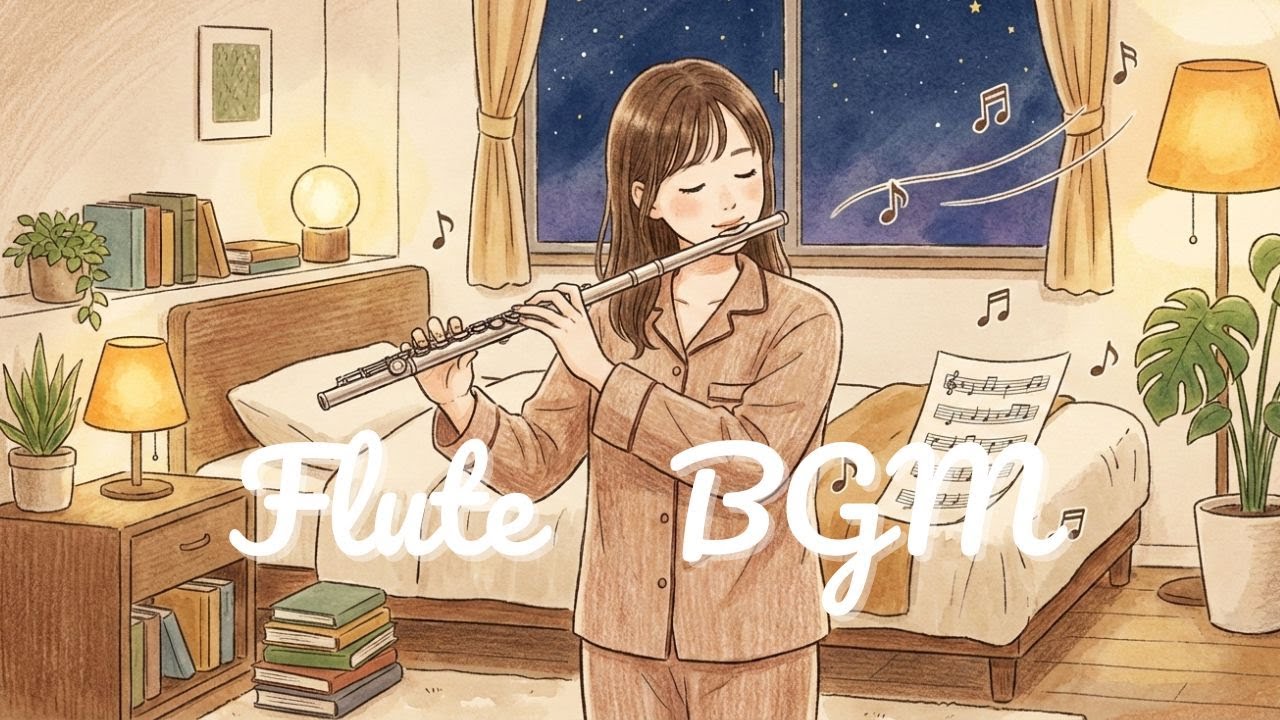 【Flute BGM】A cozy night at home