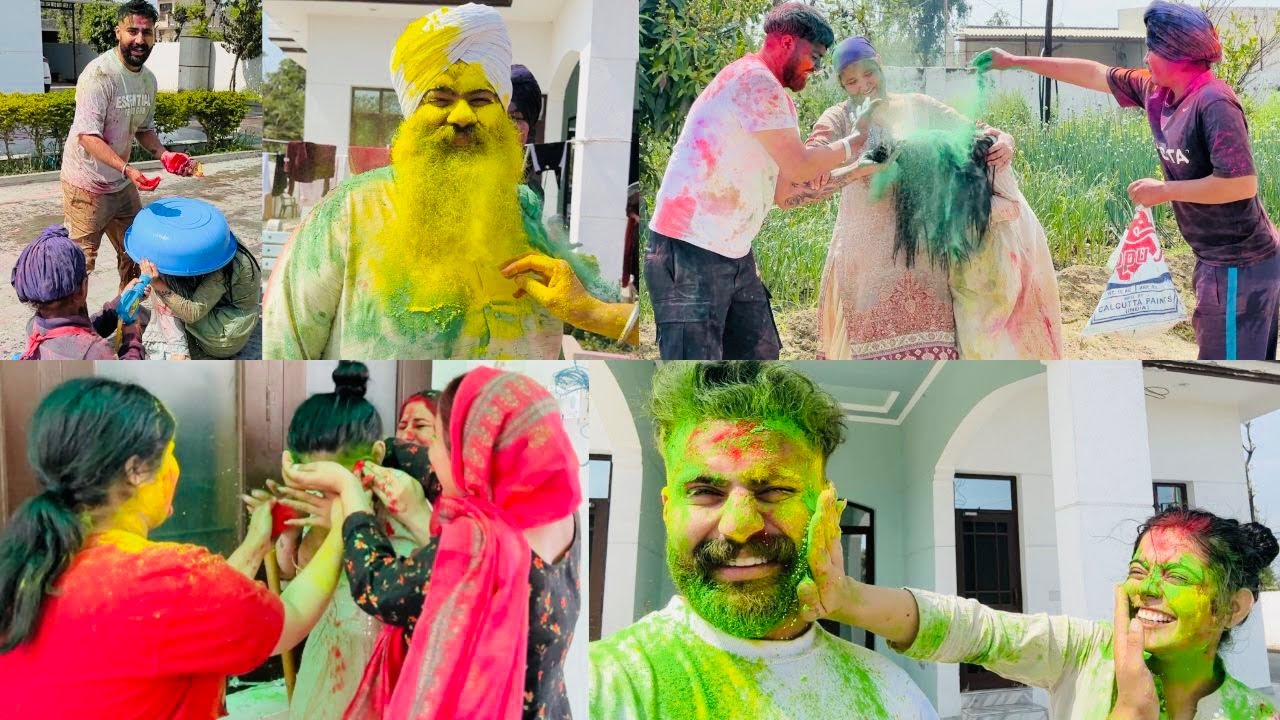 PEHLI HOLI WITH WHOLE SOHRA FAMILY | 10 SAAL BADH FAMILY NAL KITI HOLI CELEBRATE | INDER & KIRAT