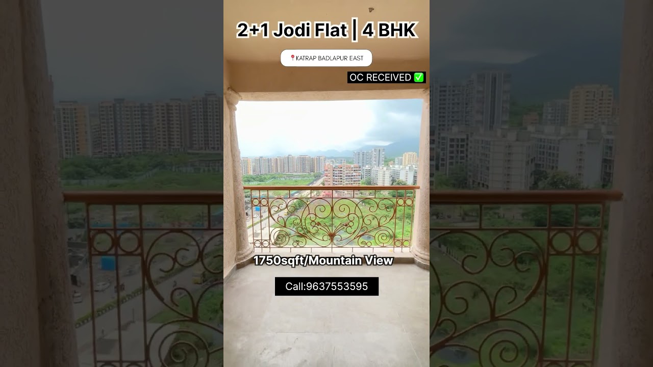 #prime 2+1 Jodi Flat 4 BHK Big Area 1750 sqft Location Katrap Badlapur (E📍One of the prime location
