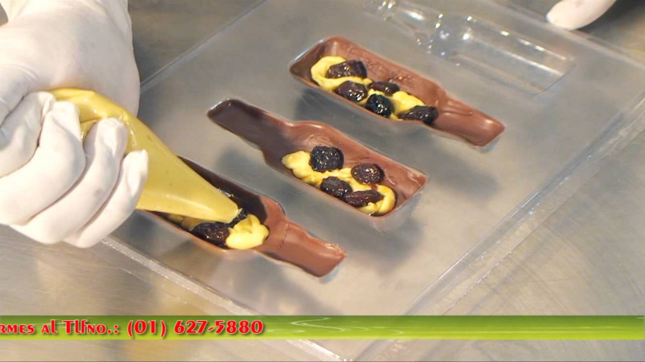 negusa.botellitas de chocolate rellenas de crema pastelera