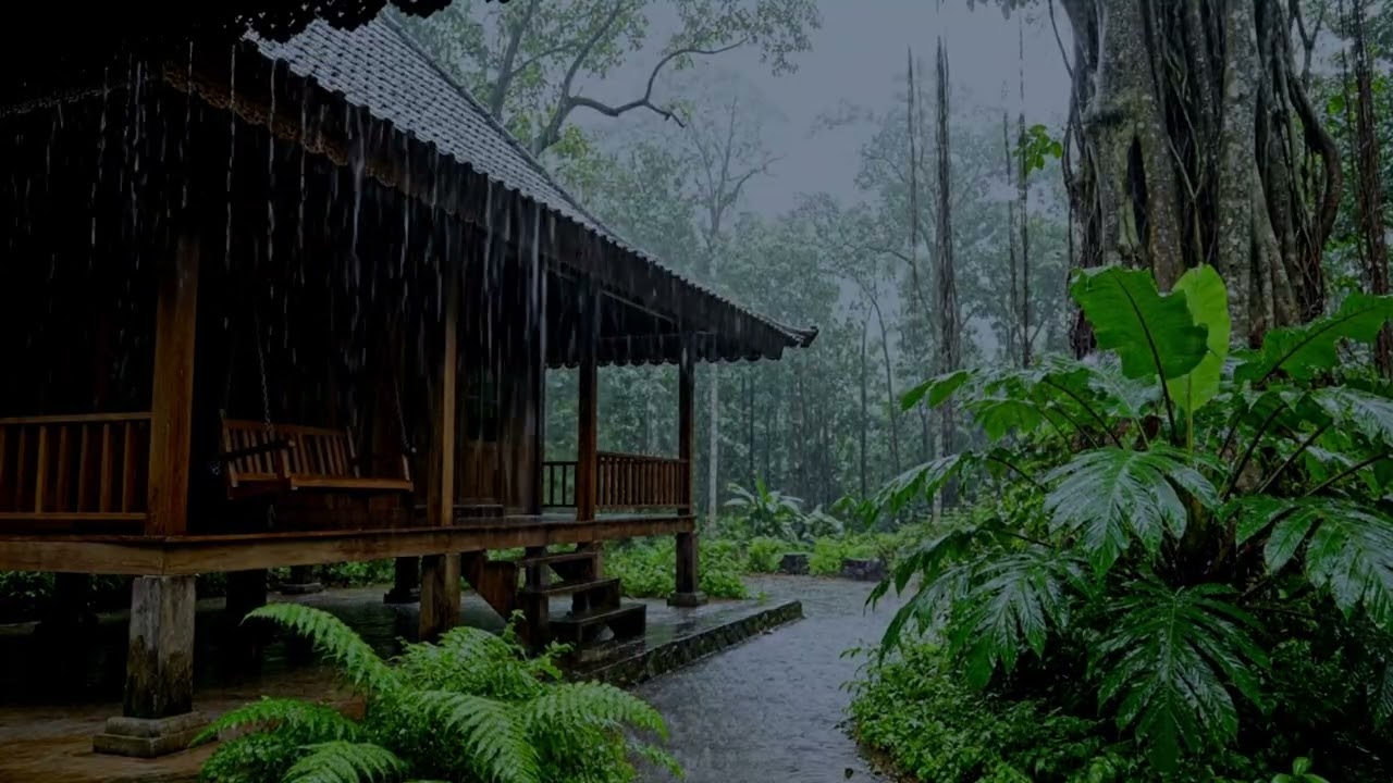 Rainy Day at Forest House | Relaxing Rain Sounds | 3 Hour