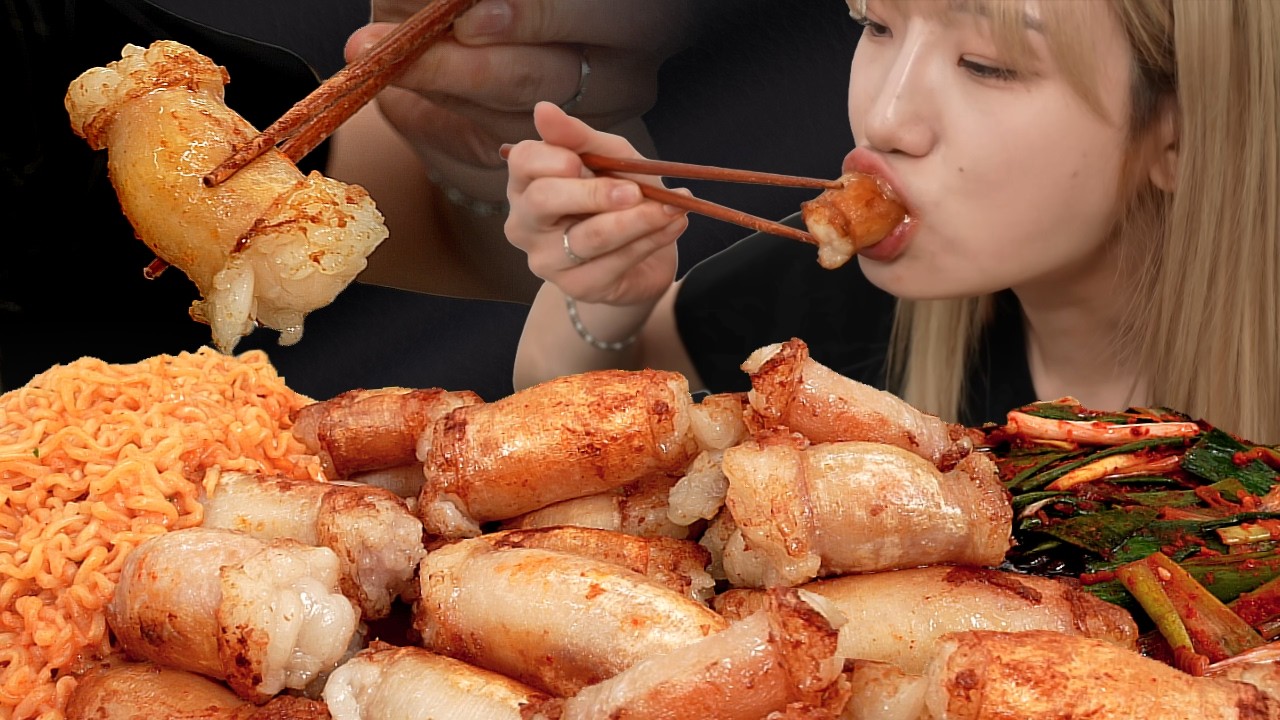 만드는데 30분 사라지는데 10분 통대창+불닭 조합 먹방