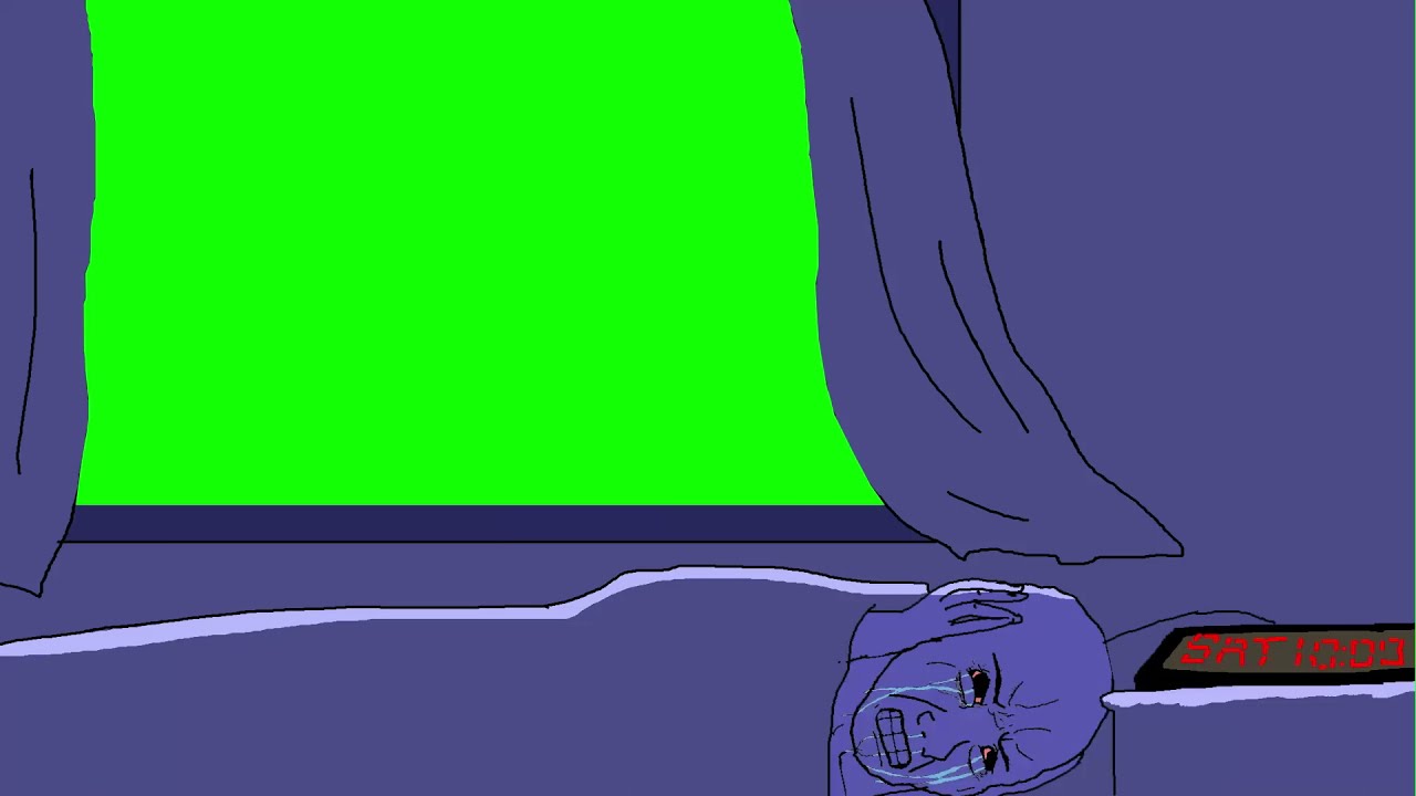 wojak trying to sleep meme template (zoom out) 60fps V.2