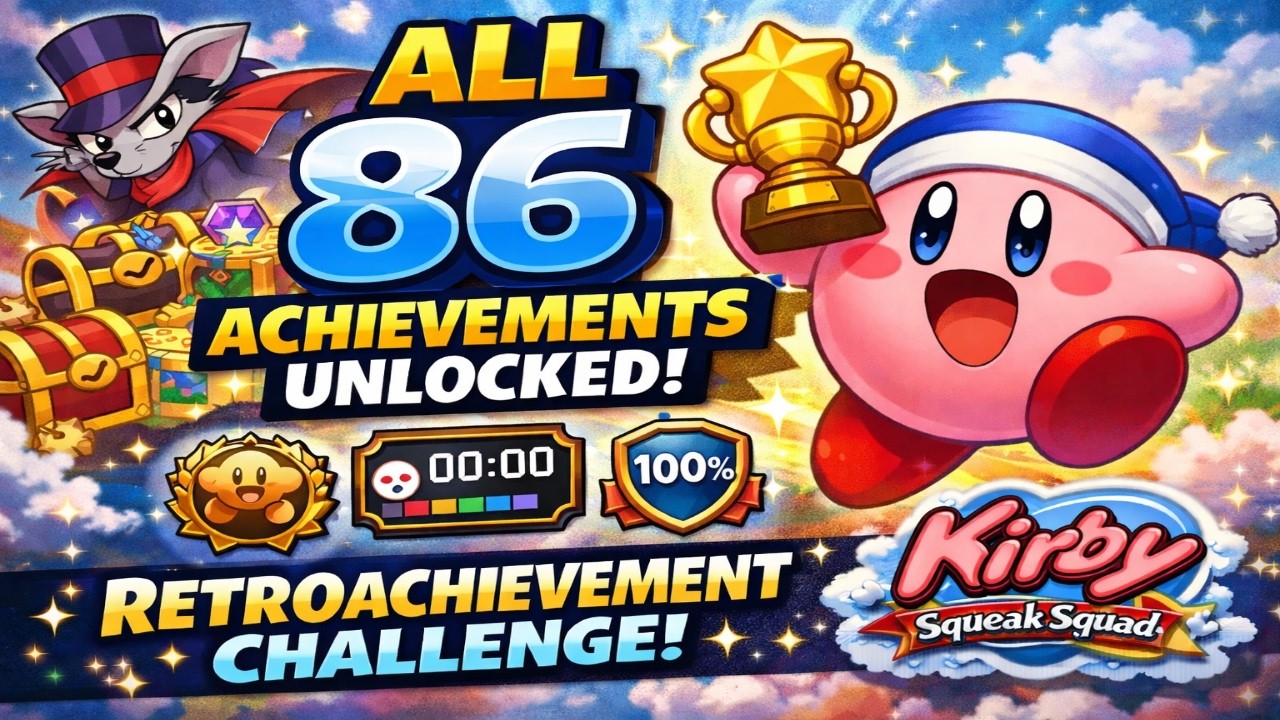 I Unlocked Every RetroAchievement in Kirby Squeak Squad