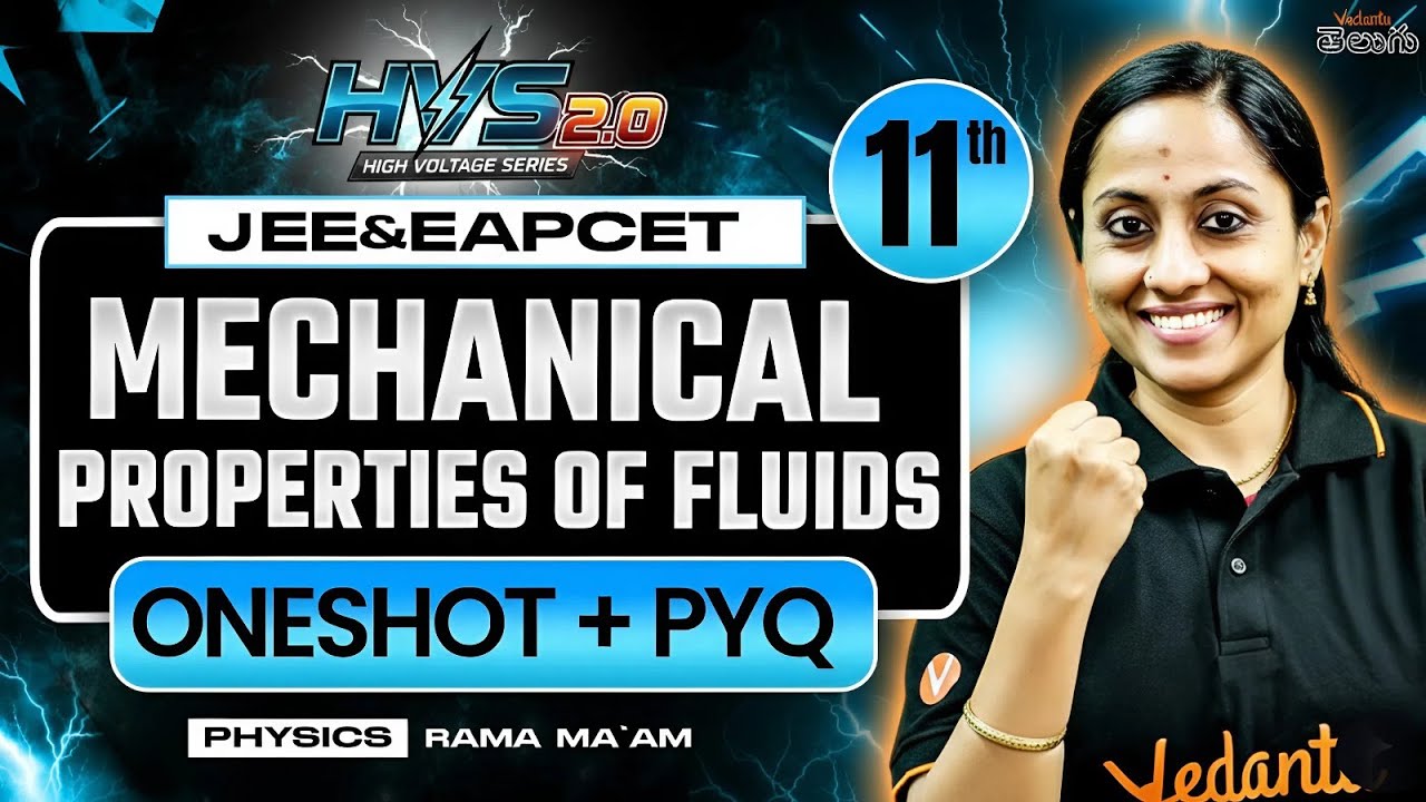 Mechanical properties of Fluids Class 11 Physics - One shot + PYQs - JEE EAPCET 2026