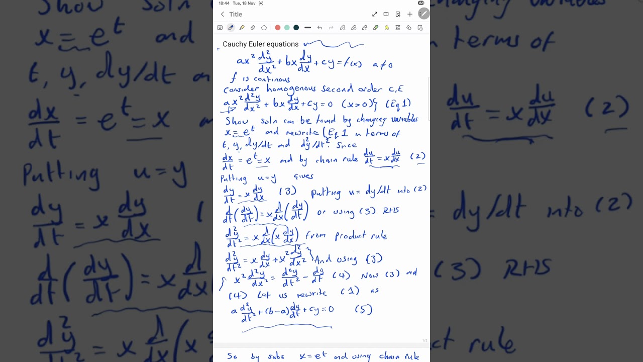 Cauchy Euler equation 