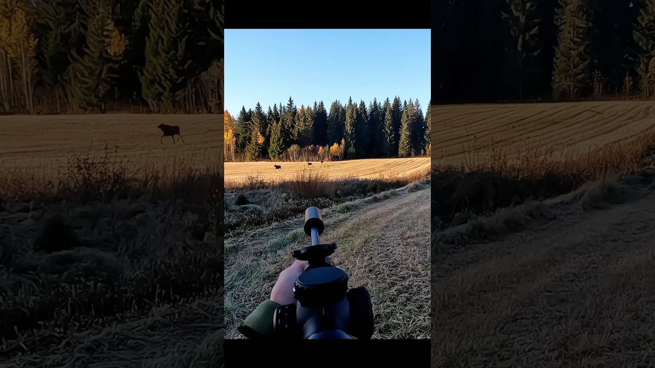 Hunting a big moose at very close #hunting #chasse #moose #deer