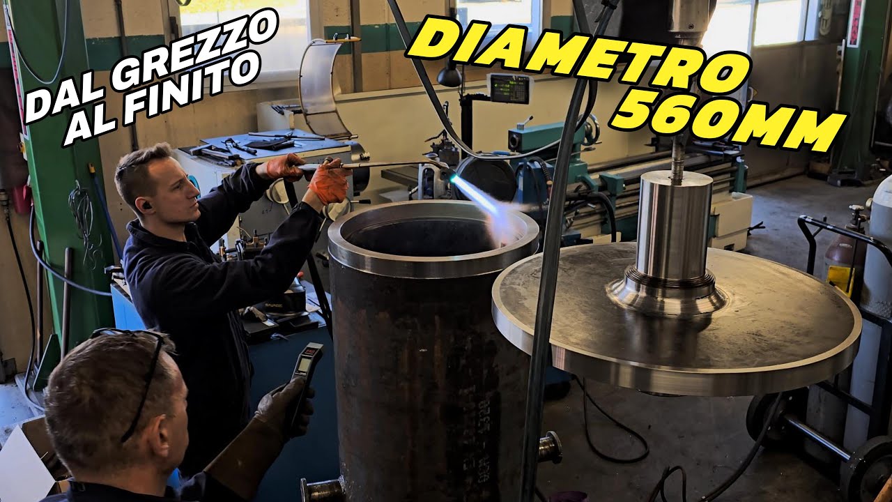 Tornitura di un tubo GIGANTE Ø560 mm | Lavorazione industriale pesante
