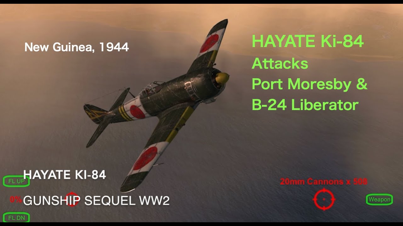 Hayate Ki-84 Attacks Port Moresby & B24 Liberator, Gunship Sequel WW2